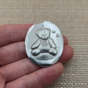 Silver Tone Adorable Bear Cute Pin Brooch Pendant A5036